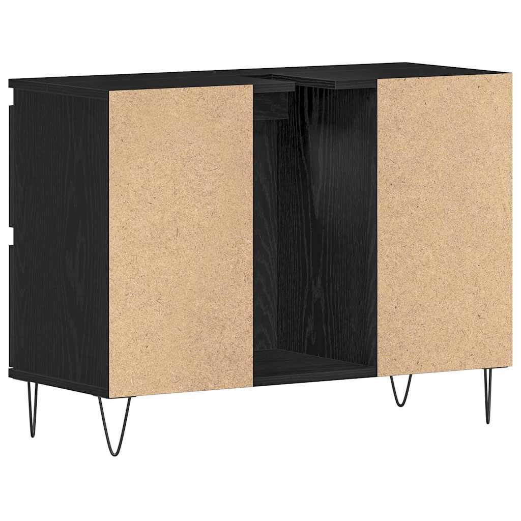vidaXL Bathroom Sink Cabinet Black Oak 80 x 33 x 60 cm Engineered Wood
