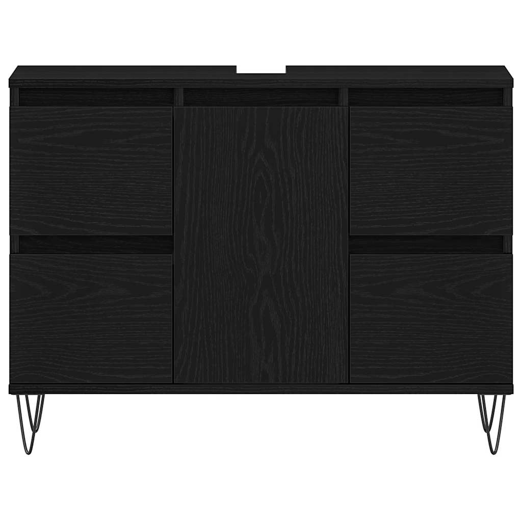 vidaXL Bathroom Sink Cabinet Black Oak 80 x 33 x 60 cm Engineered Wood