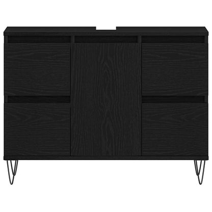 vidaXL Bathroom Sink Cabinet Black Oak 80 x 33 x 60 cm Engineered Wood