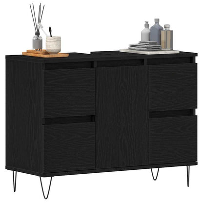 vidaXL Bathroom Sink Cabinet Black Oak 80 x 33 x 60 cm Engineered Wood
