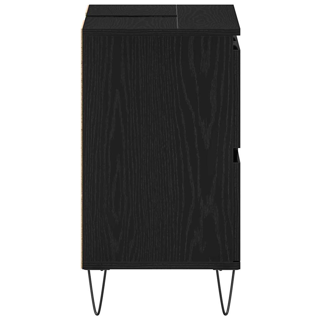 vidaXL Bathroom Sink Cabinet Black Oak 80 x 33 x 60 cm Engineered Wood