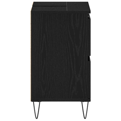 vidaXL Bathroom Sink Cabinet Black Oak 80 x 33 x 60 cm Engineered Wood