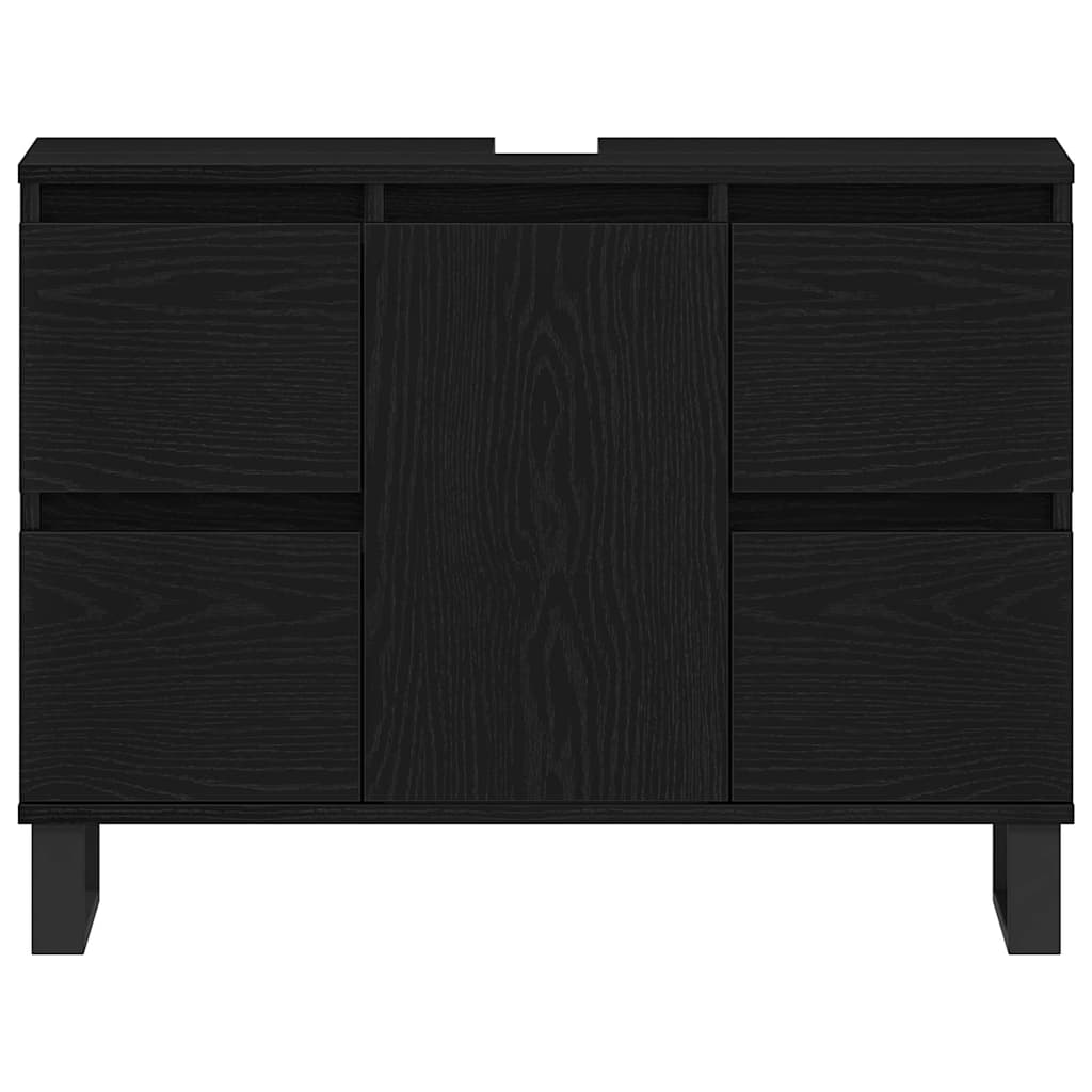 vidaXL Bathroom Cabinet Black Oak 80 x 33 x 60 cm Engineered Wood