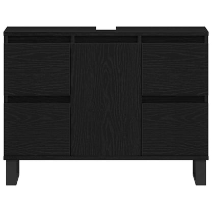 vidaXL Bathroom Cabinet Black Oak 80 x 33 x 60 cm Engineered Wood