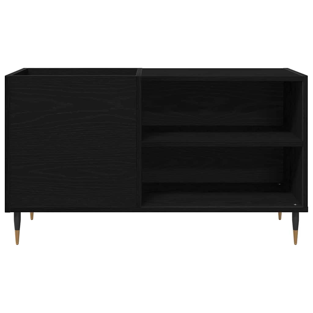 vidaXL Record Cabinet Black Oak 85 x 38 x 48 cm Engineered Wood