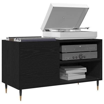 vidaXL Record Cabinet Black Oak 85 x 38 x 48 cm Engineered Wood
