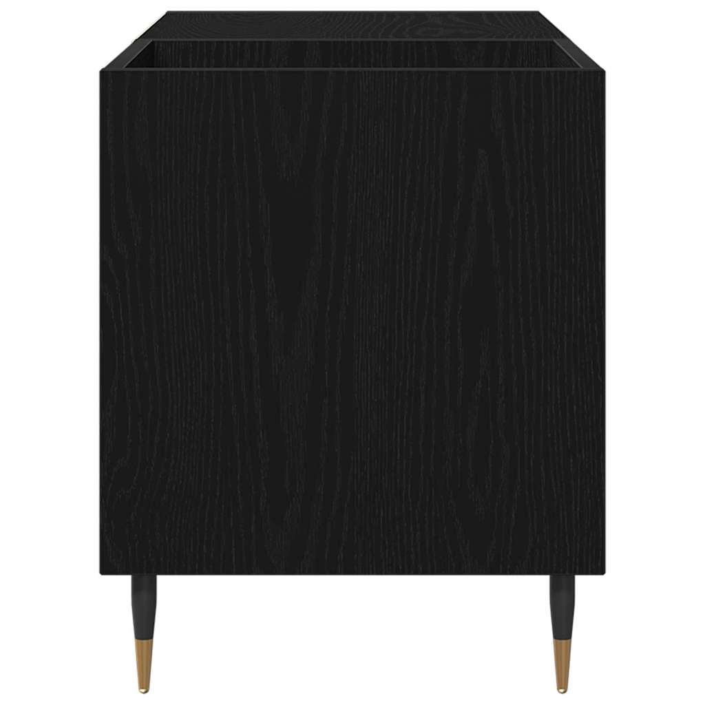 vidaXL Record Cabinet Black Oak 85 x 38 x 48 cm Engineered Wood