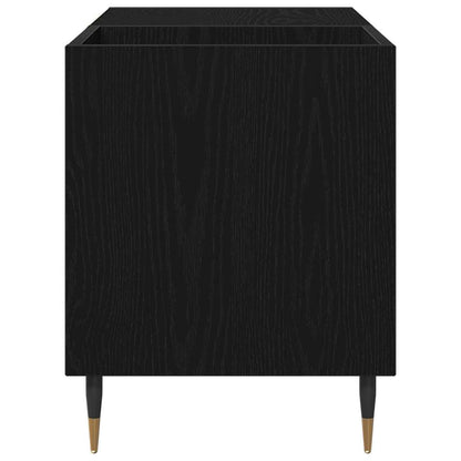 vidaXL Record Cabinet Black Oak 85 x 38 x 48 cm Engineered Wood