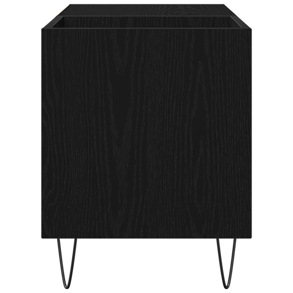 vidaXL Record Cabinet Black Oak 85 x 38 x 48 cm Engineered Wood