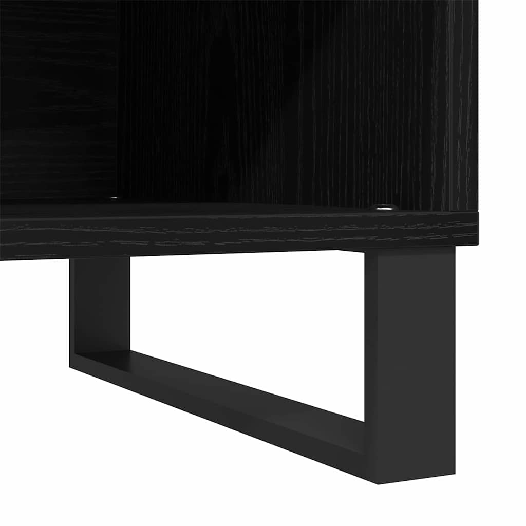 vidaXL Record Cabinet Black Oak 85 x 38 x 48 cm Engineered Wood