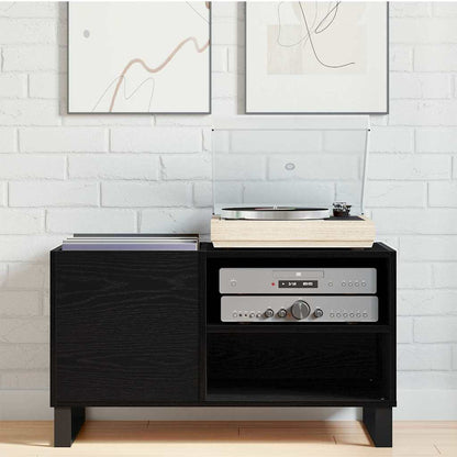 vidaXL Record Cabinet Black Oak 85 x 38 x 48 cm Engineered Wood
