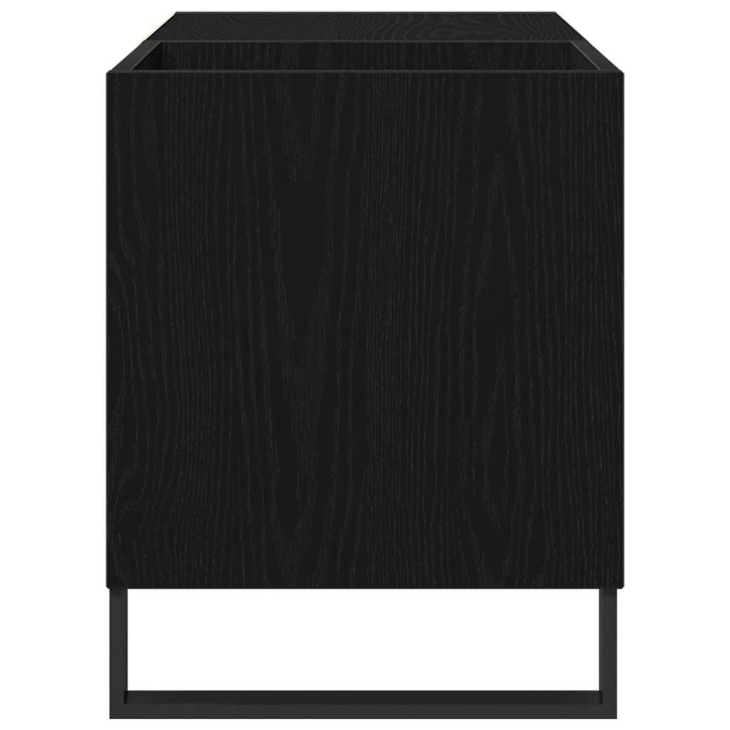vidaXL Record Cabinet Black Oak 85 x 38 x 48 cm Engineered Wood