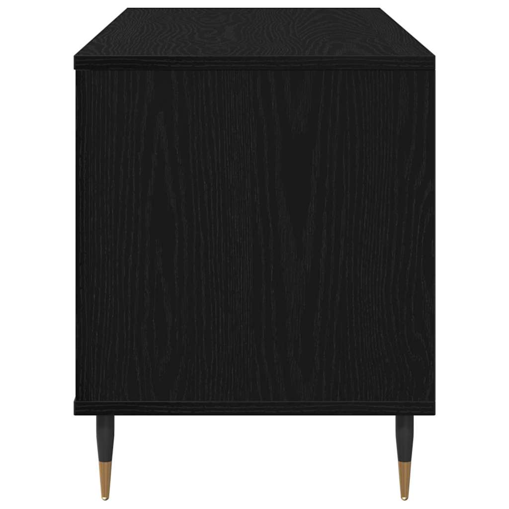 vidaXL Record Cabinet Black Oak 100 x 38 x 48 cm Engineered Wood