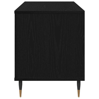 vidaXL Record Cabinet Black Oak 100 x 38 x 48 cm Engineered Wood