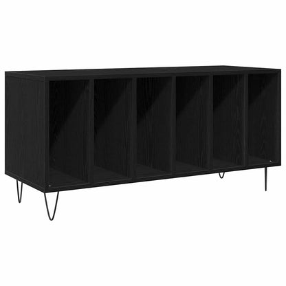 vidaXL Record Cabinet Black Oak 100 x 38 x 48 cm Engineered Wood