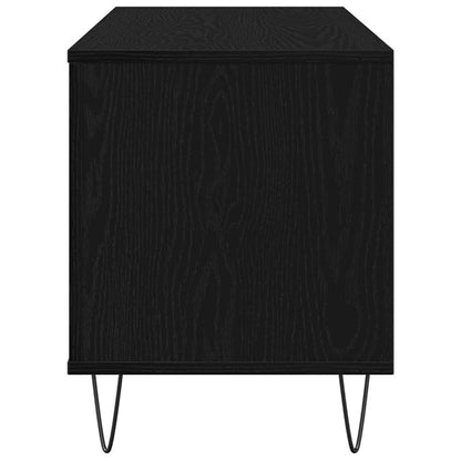 vidaXL Record Cabinet Black Oak 100 x 38 x 48 cm Engineered Wood