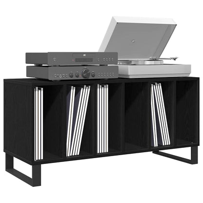 vidaXL Record Cabinet Black Oak 100 x 38 x 48 cm Engineered Wood