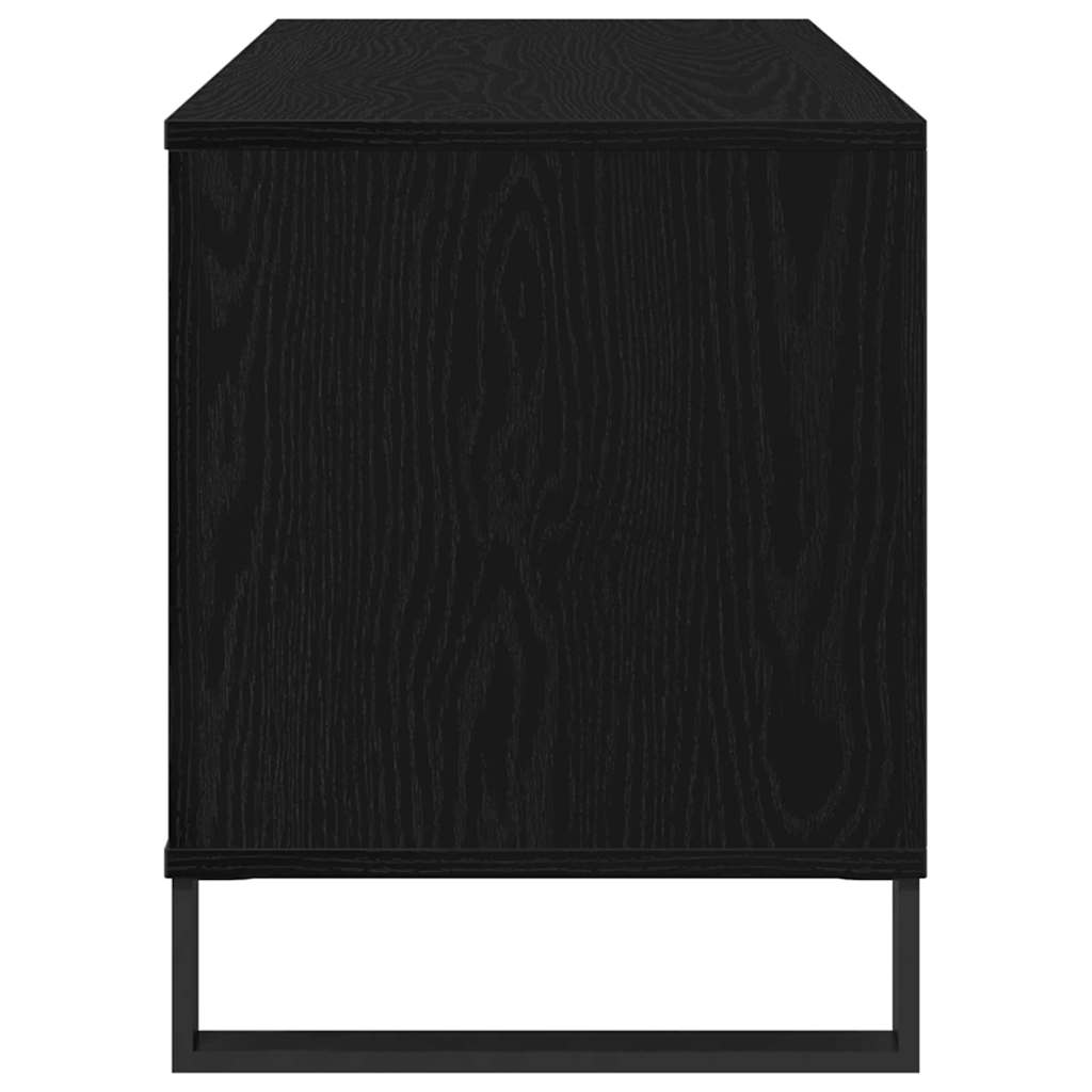 vidaXL Record Cabinet Black Oak 100 x 38 x 48 cm Engineered Wood