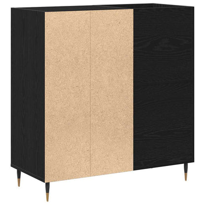 vidaXL Record Cabinet Black Oak 85 x 38 x 89 cm Engineered Wood