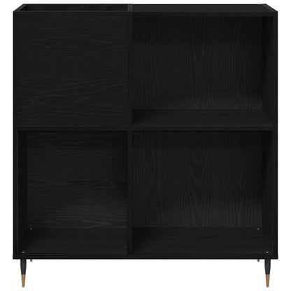 vidaXL Record Cabinet Black Oak 85 x 38 x 89 cm Engineered Wood