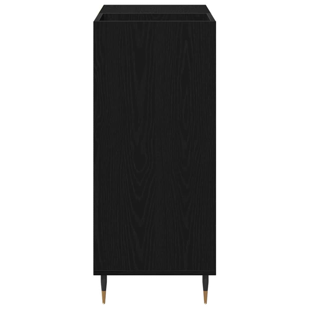 vidaXL Record Cabinet Black Oak 85 x 38 x 89 cm Engineered Wood