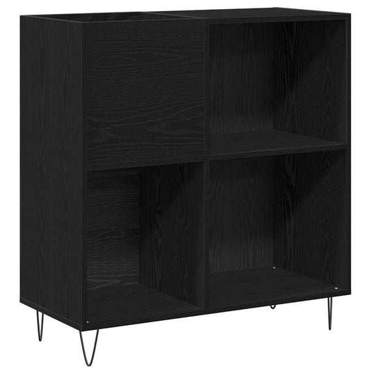 vidaXL Record Cabinet Black Oak 85 x 38 x 89 cm Engineered Wood