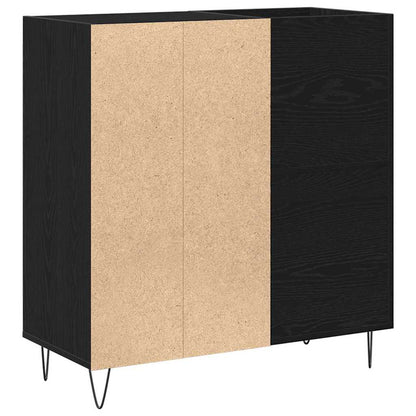 vidaXL Record Cabinet Black Oak 85 x 38 x 89 cm Engineered Wood