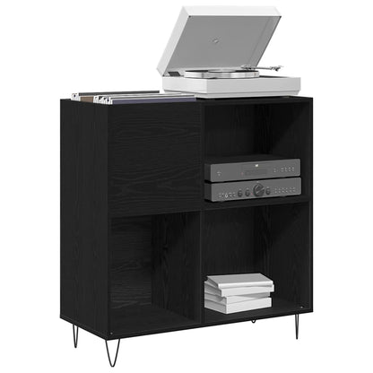 vidaXL Record Cabinet Black Oak 85 x 38 x 89 cm Engineered Wood