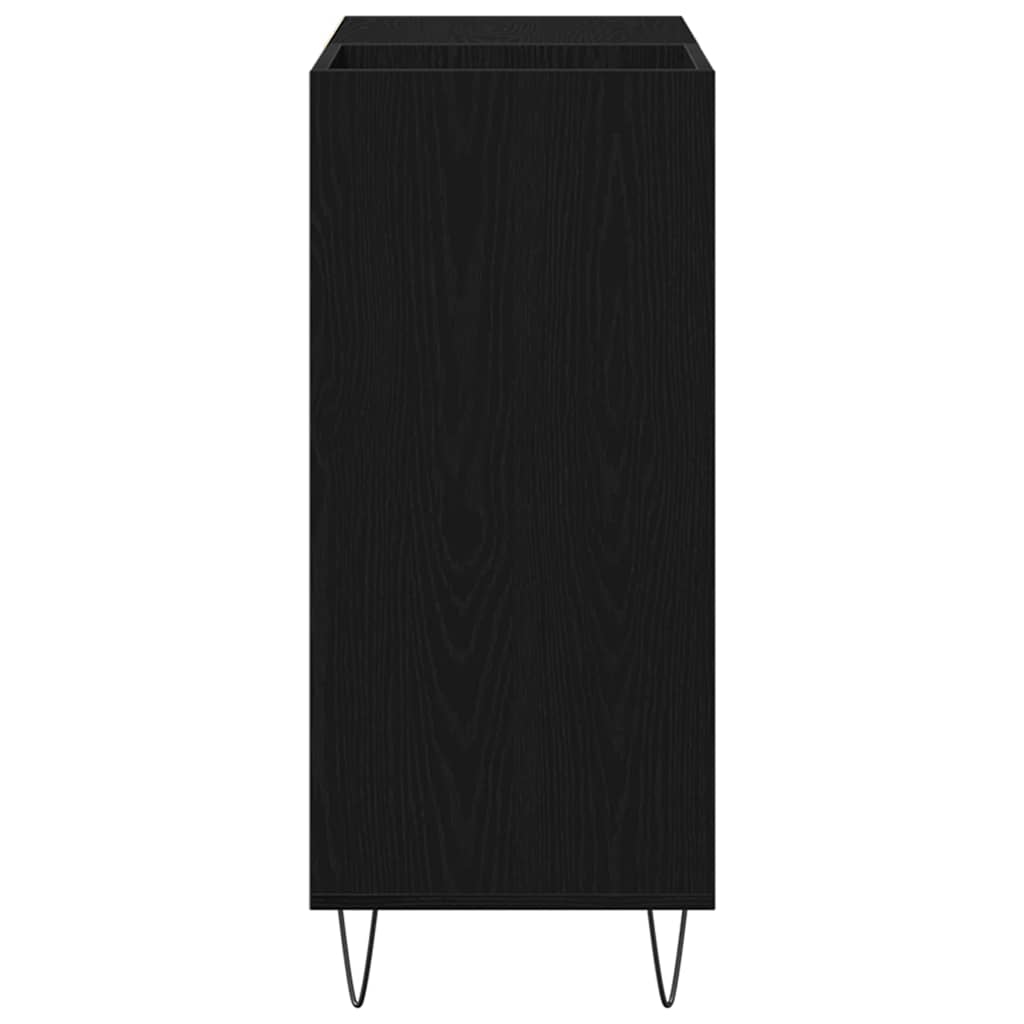 vidaXL Record Cabinet Black Oak 85 x 38 x 89 cm Engineered Wood