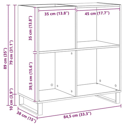 vidaXL Record Cabinet Old wood 84.5 x 38 x 89 cm Engineered Wood
