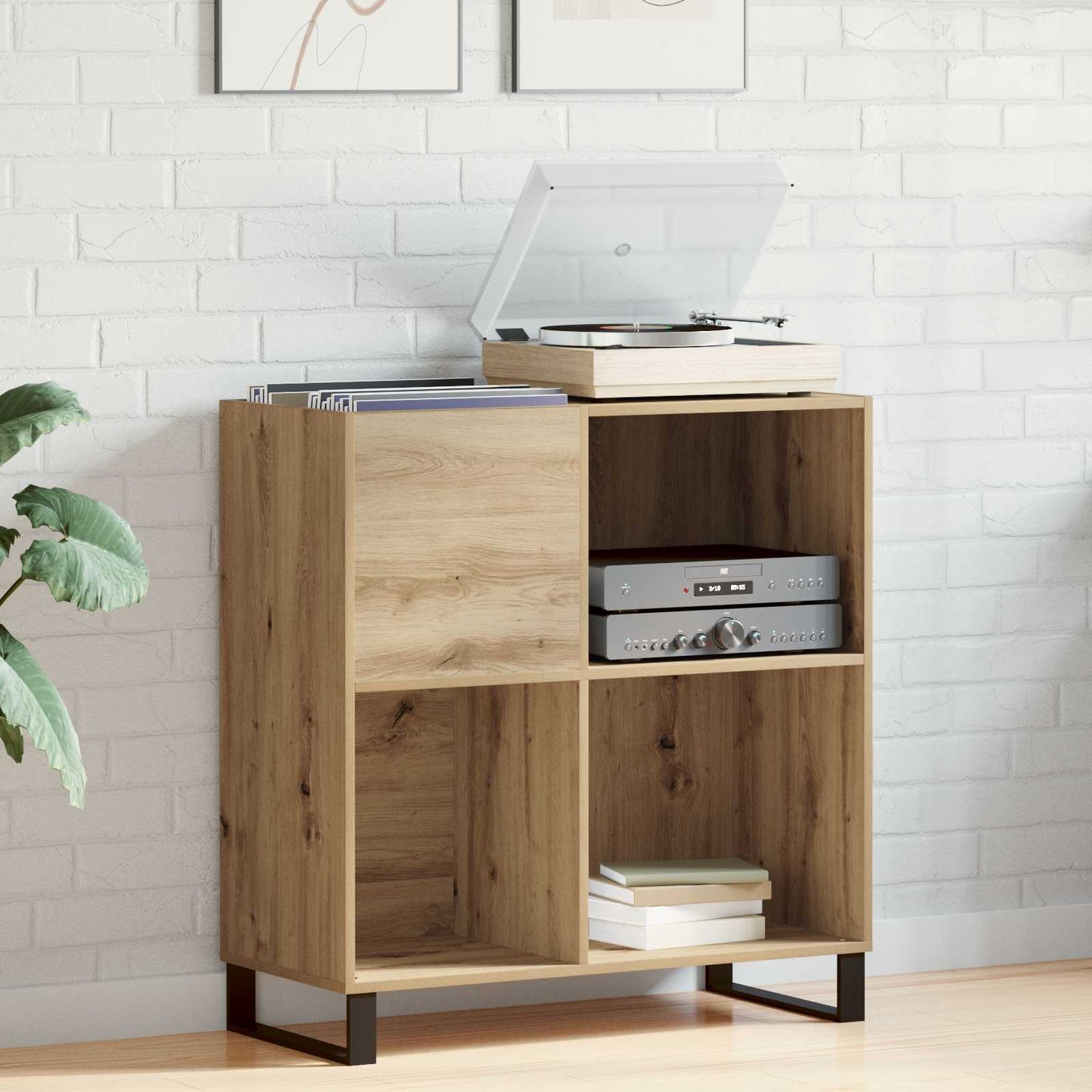 vidaXL Record Cabinet Artisan oak 84.5 x 38 x 89 cm Engineered Wood