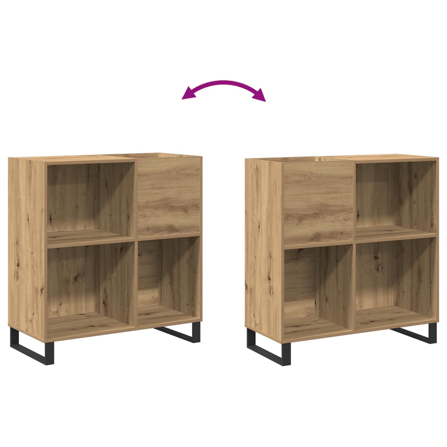 vidaXL Record Cabinet Artisan oak 84.5 x 38 x 89 cm Engineered Wood