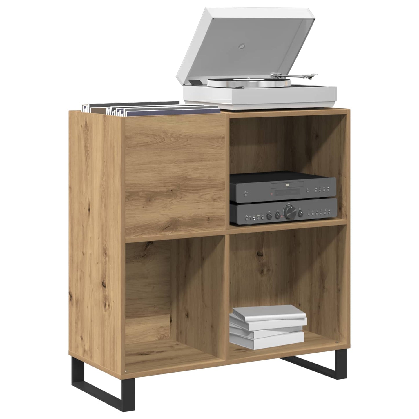 vidaXL Record Cabinet Artisan oak 84.5 x 38 x 89 cm Engineered Wood
