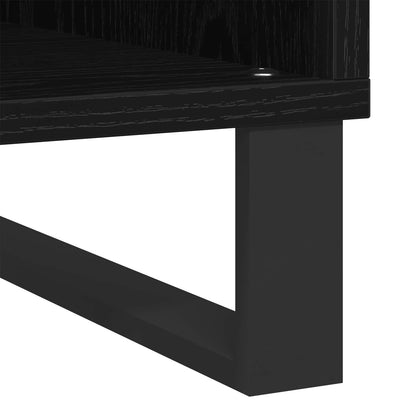 vidaXL Record Cabinet Black Oak 84.5 x 38 x 89 cm Engineered Wood