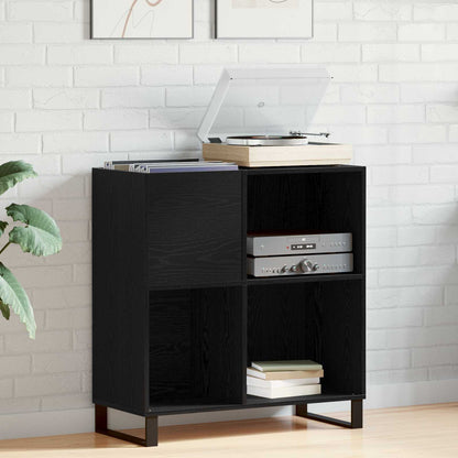 vidaXL Record Cabinet Black Oak 84.5 x 38 x 89 cm Engineered Wood