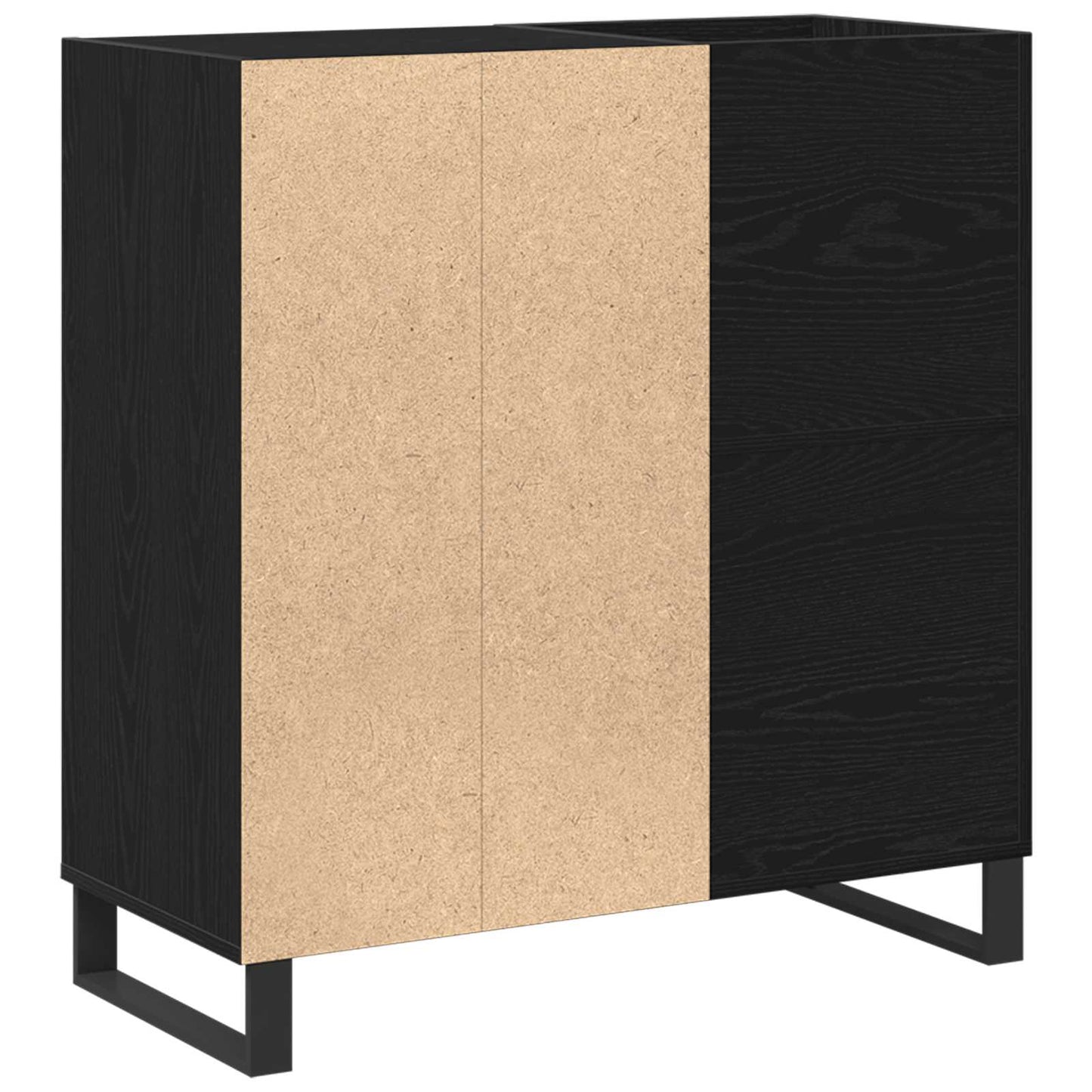 vidaXL Record Cabinet Black Oak 84.5 x 38 x 89 cm Engineered Wood