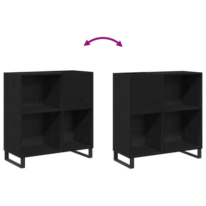 vidaXL Record Cabinet Black Oak 84.5 x 38 x 89 cm Engineered Wood