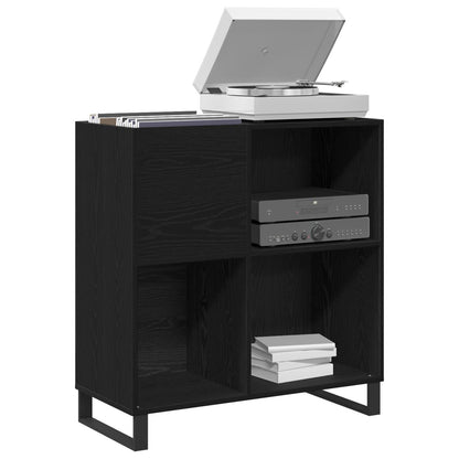 vidaXL Record Cabinet Black Oak 84.5 x 38 x 89 cm Engineered Wood