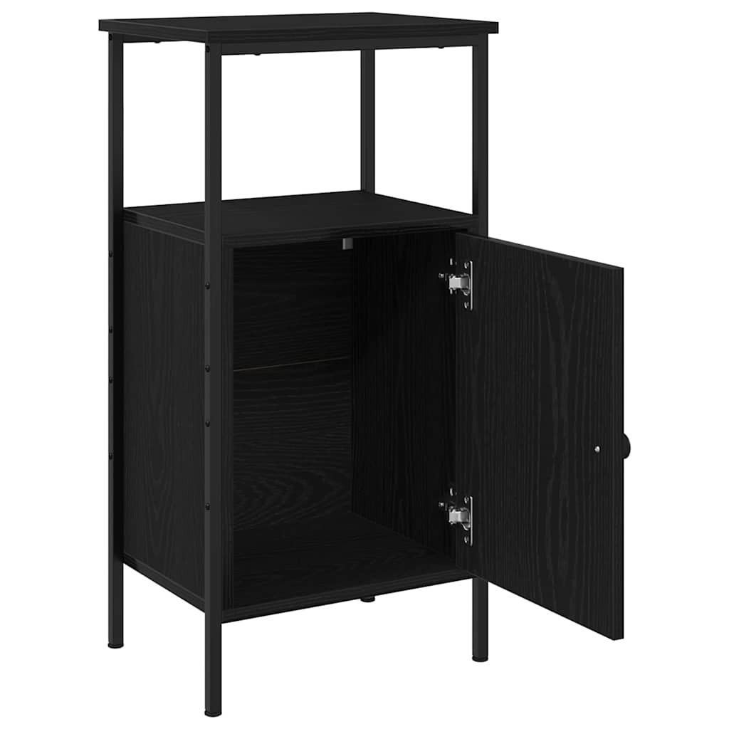 vidaXL Bedside Cabinet Black Oak 41 x 31 x 80 cm Engineered Wood