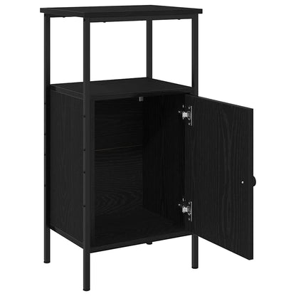 vidaXL Bedside Cabinet Black Oak 41 x 31 x 80 cm Engineered Wood