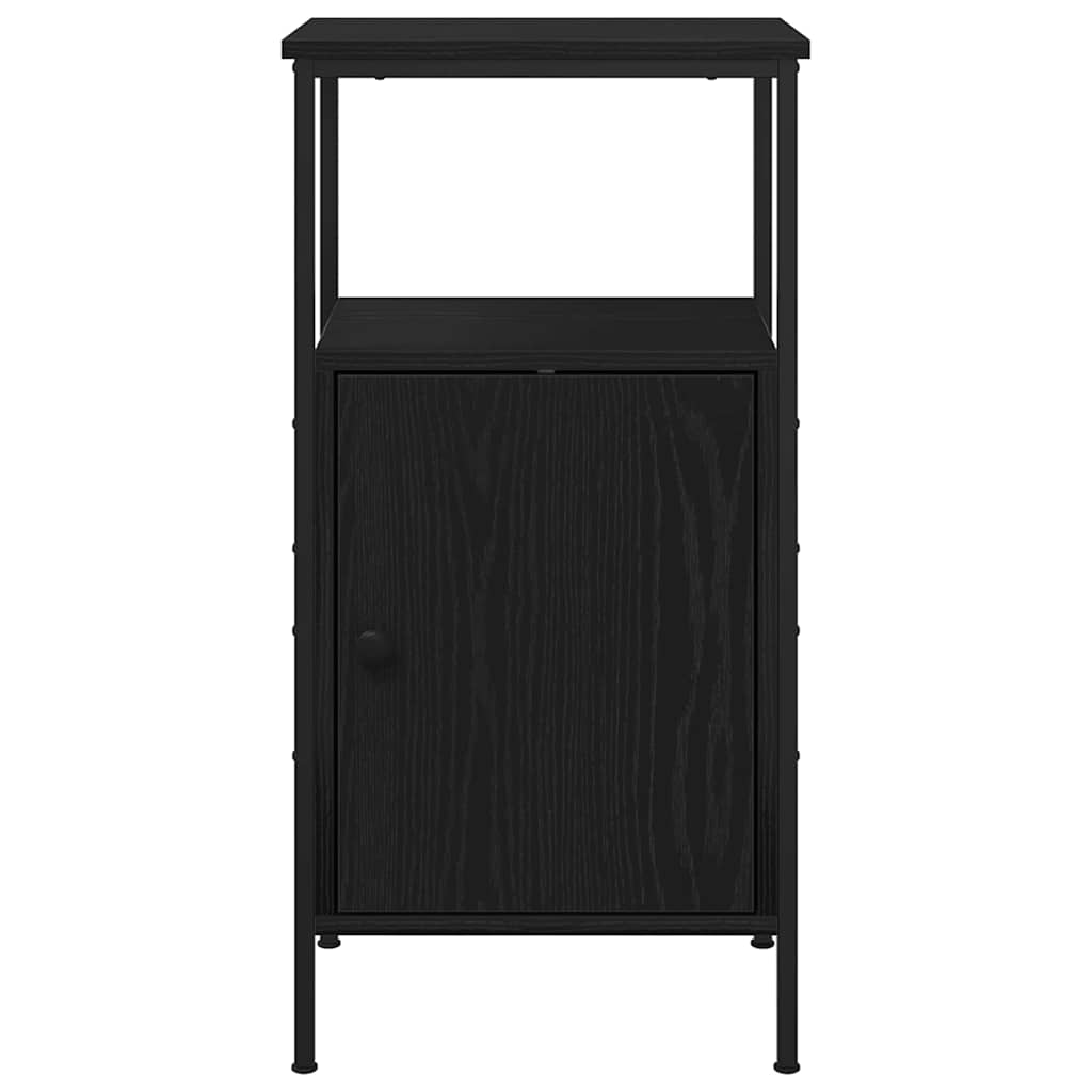 vidaXL Bedside Cabinet Black Oak 41 x 31 x 80 cm Engineered Wood