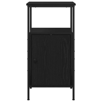 vidaXL Bedside Cabinet Black Oak 41 x 31 x 80 cm Engineered Wood