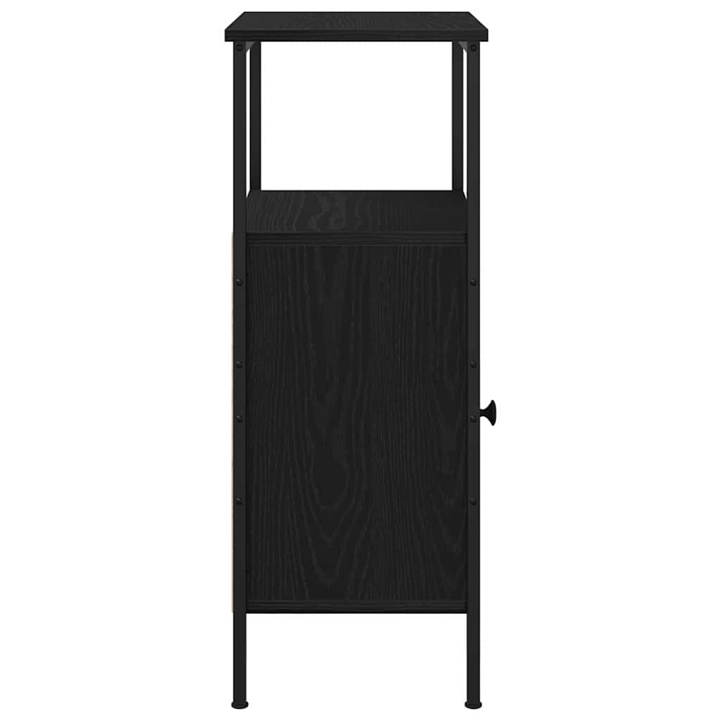 vidaXL Bedside Cabinet Black Oak 41 x 31 x 80 cm Engineered Wood