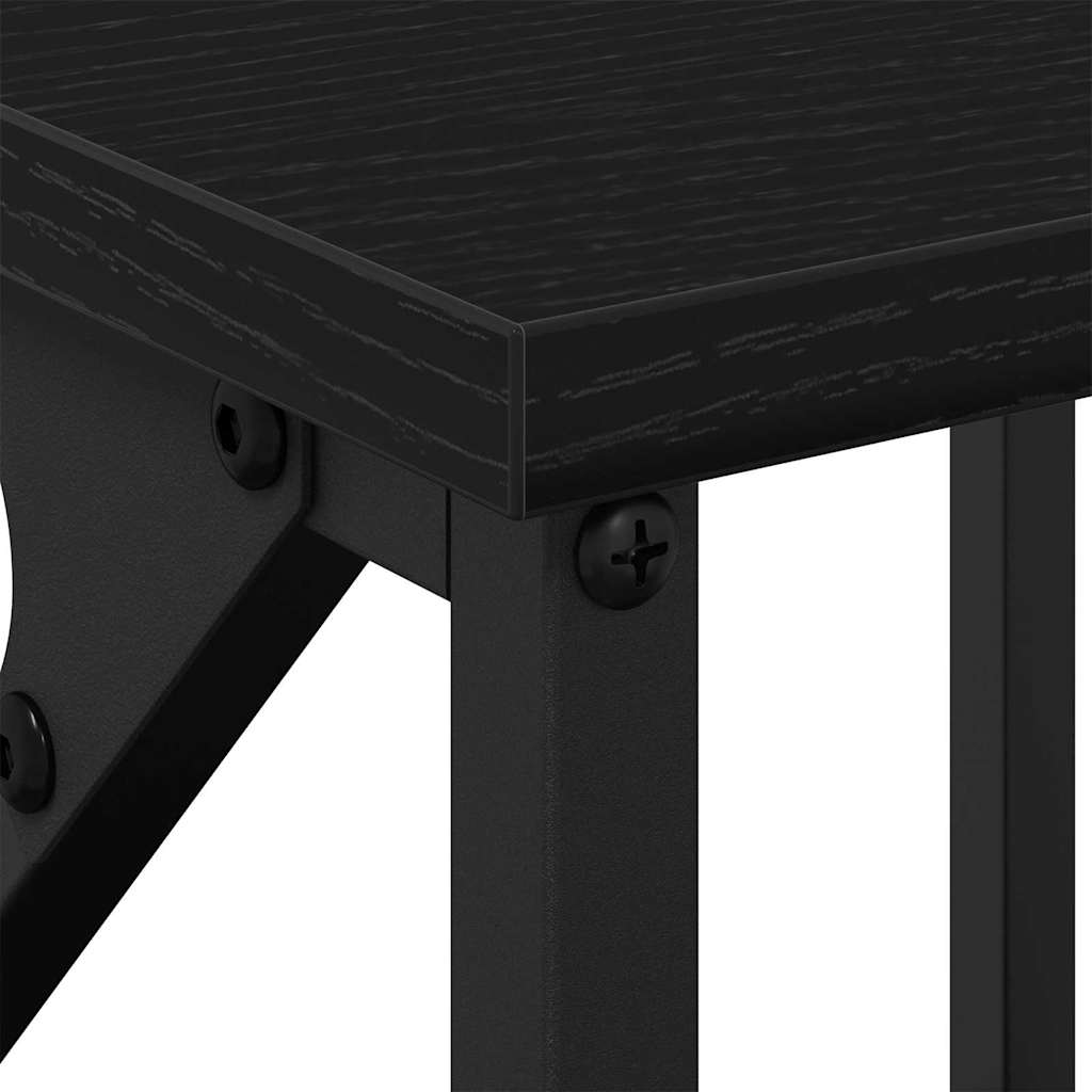 vidaXL Bedside Cabinet 2 pcs Black Oak 34 x 35.5 x 70 cm