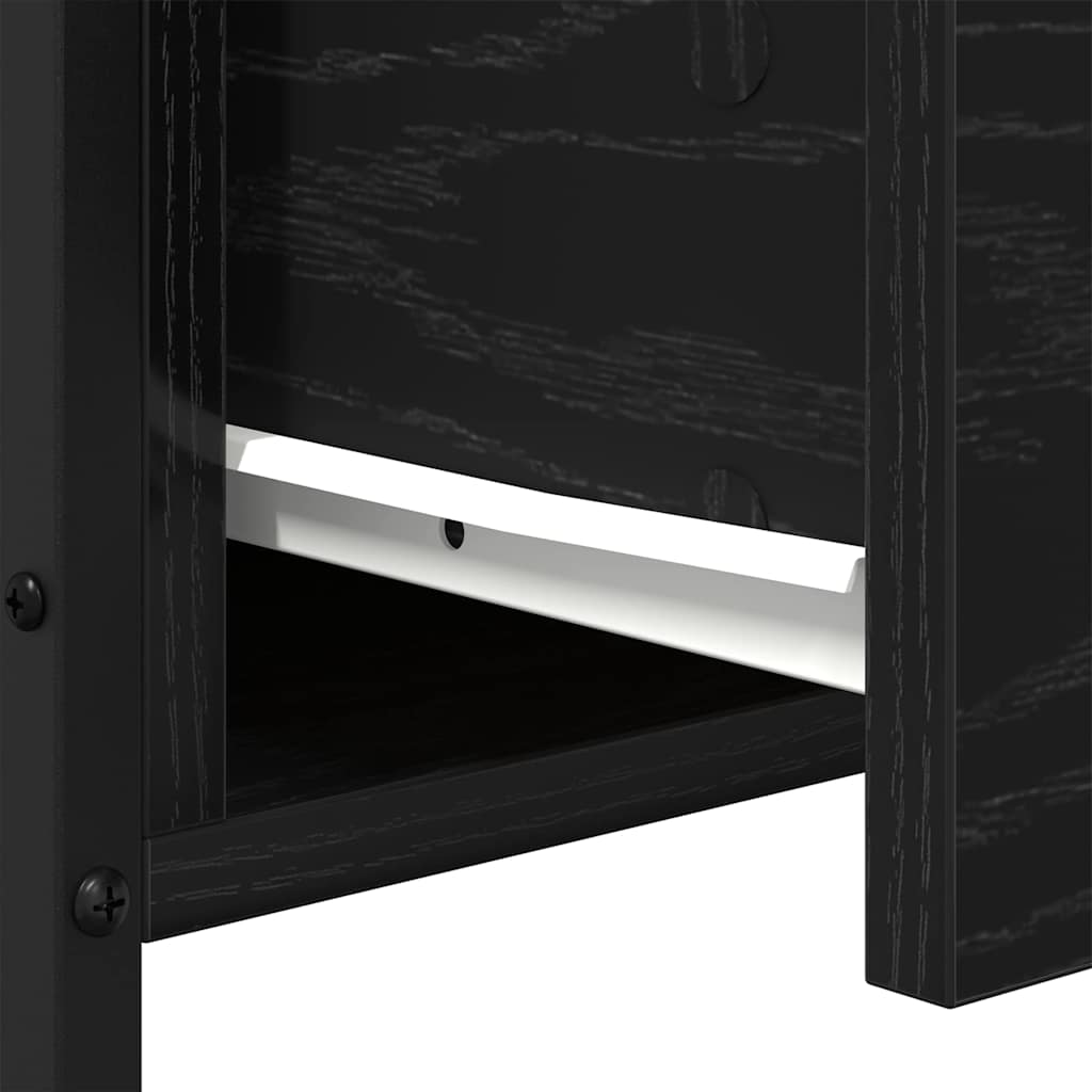 vidaXL Bedside Cabinet 2 pcs Black Oak 34 x 35.5 x 70 cm