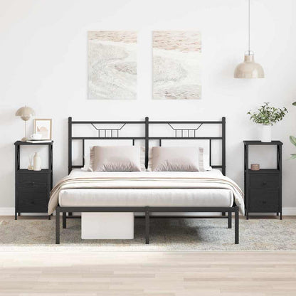 vidaXL Bedside Cabinet 2 pcs Black Oak 34 x 35.5 x 70 cm