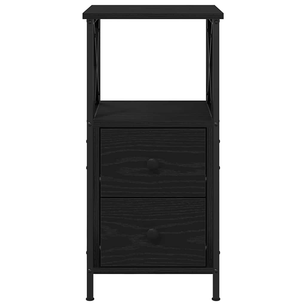 vidaXL Bedside Cabinet 2 pcs Black Oak 34 x 35.5 x 70 cm