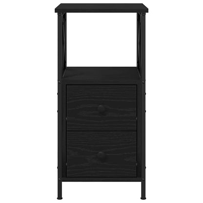 vidaXL Bedside Cabinet 2 pcs Black Oak 34 x 35.5 x 70 cm