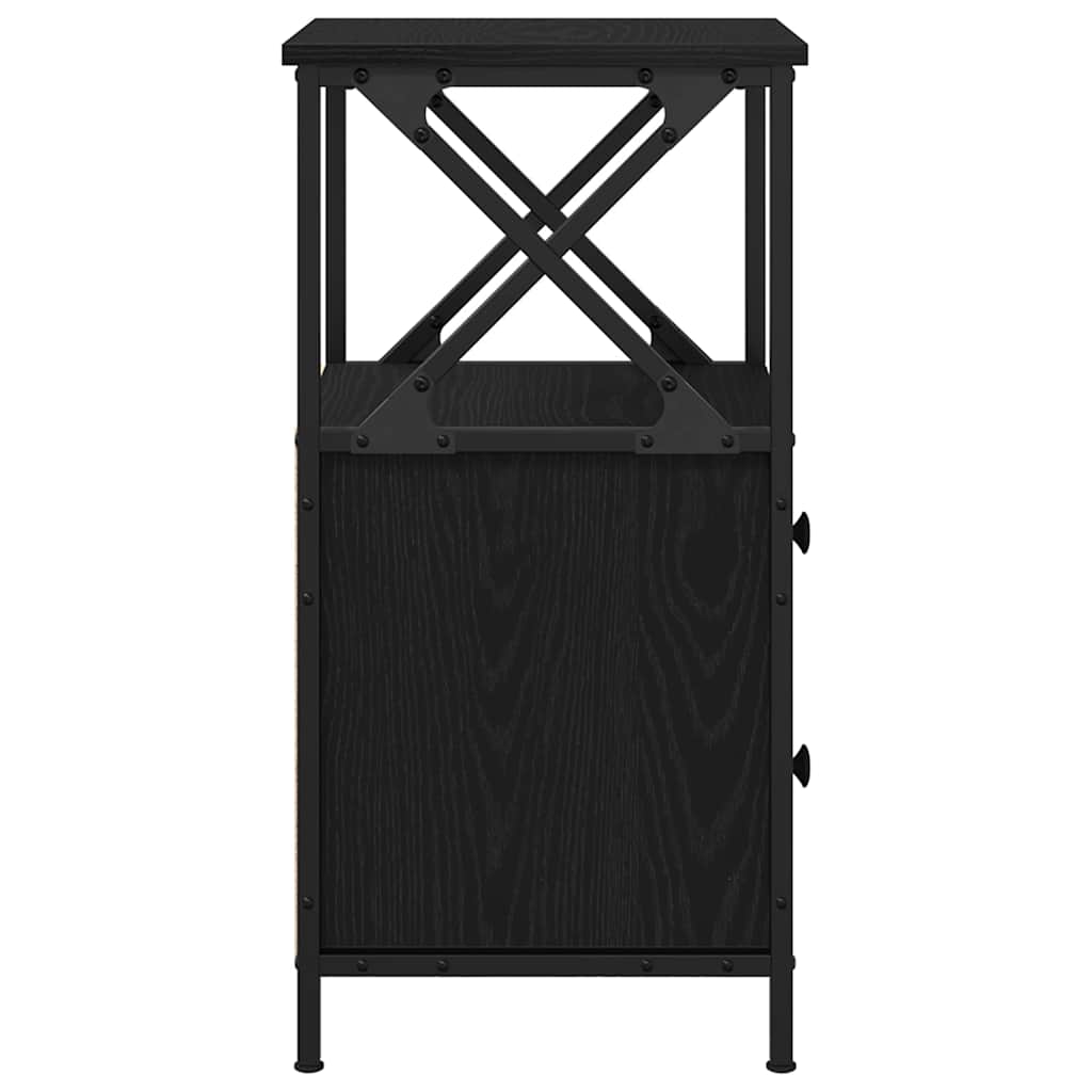 vidaXL Bedside Cabinet 2 pcs Black Oak 34 x 35.5 x 70 cm