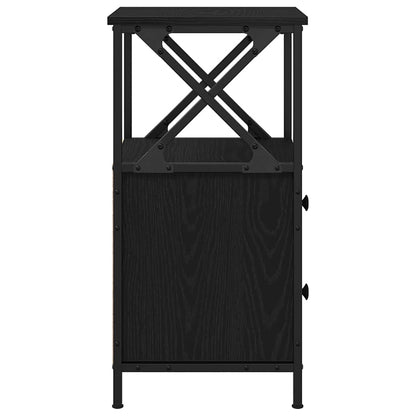 vidaXL Bedside Cabinet 2 pcs Black Oak 34 x 35.5 x 70 cm